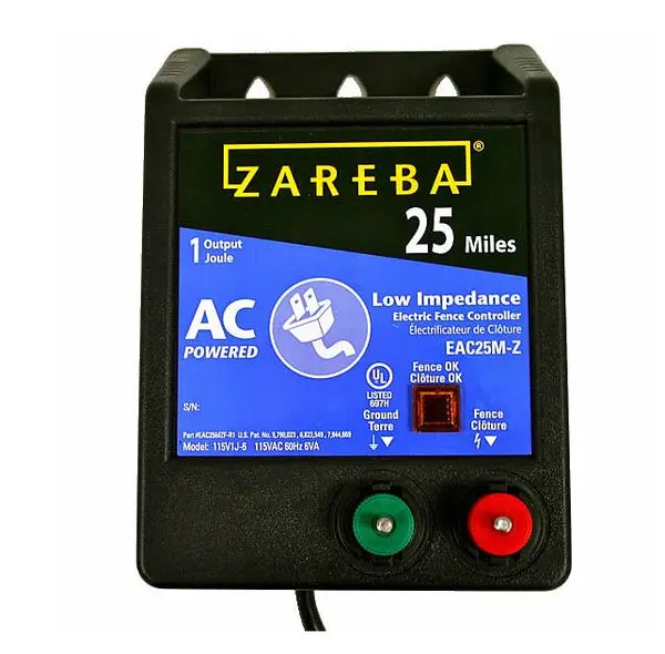 Zareba EAC25M-Z 25 Mile AC Low Impedance Electric Fence Charger Heavy Duty