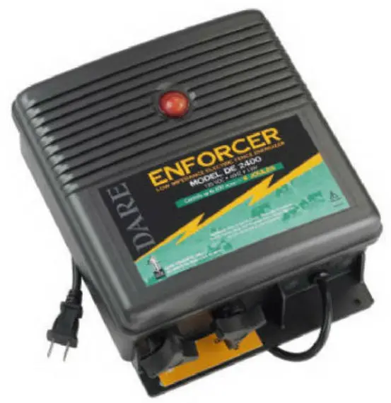 Dare DE-2400 Enforcer Series Fence Energizer Plug 110V 6 Joule Output Electric Fencing