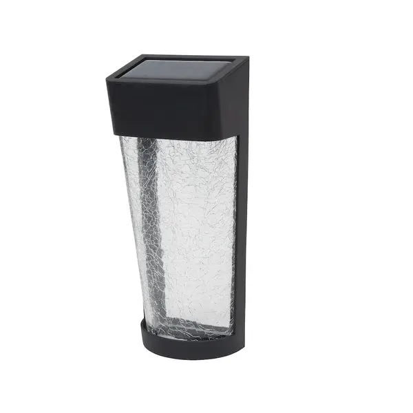 Fusion 25407 Solar Fence Wedge Light Black Outdoor Landscape Lighting