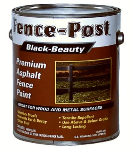 Gardner 9001-GA Fence Post Black Beauty Asphalt Fence Paint 3.6 Qt Outdoor Protection