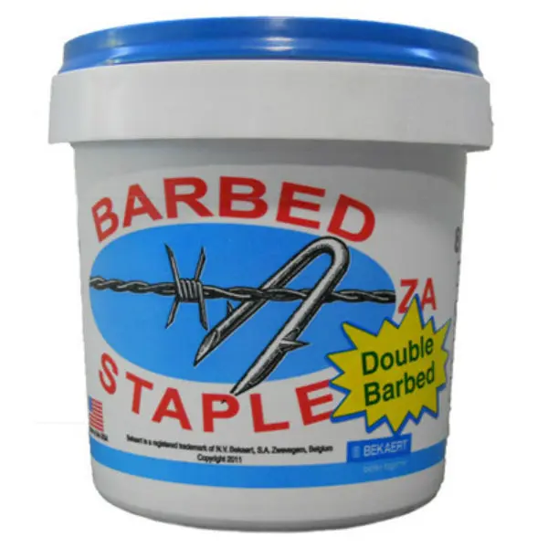 Bekaert 187244 Double Barbed Fence Staples 8-Gauge 1.75 Inches 8 Lb Box Medium Fencing