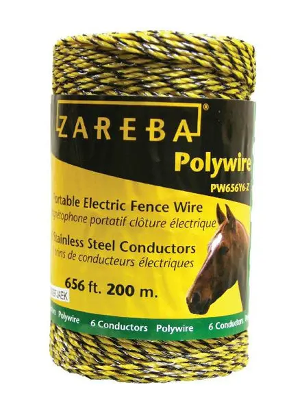 Zareba PW656Y6-Z Poly Fence Wire 200 Meter 6 Conductors Electric Fencing
