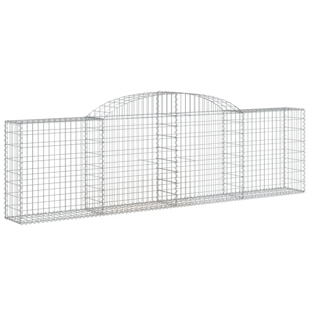 Arched Gabion Binquireet 118.1x11.8x31.5/39.4 Inch Galvanized Iron Garden Fence