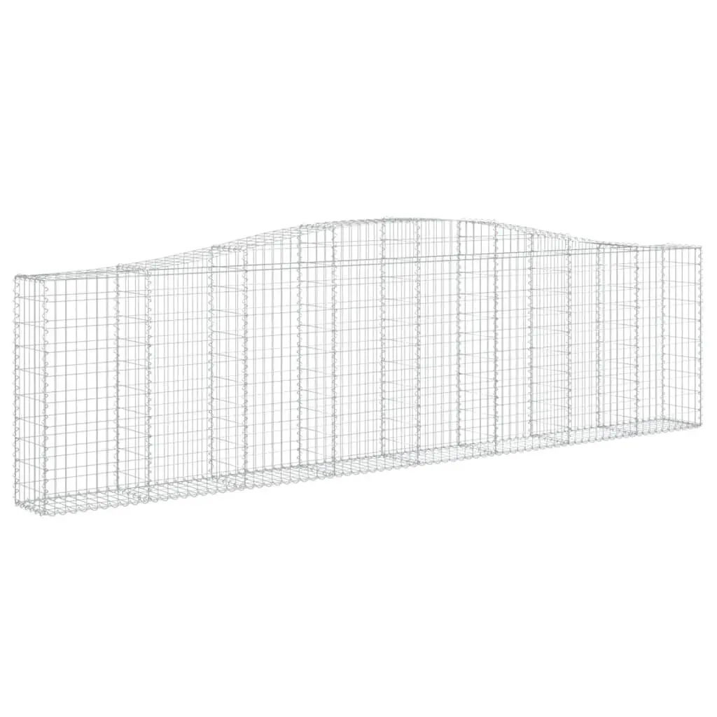 Arched Gabion Binquireet 157.5x11.8x39.4/47.2 Inches Galvanized Iron Large Fence