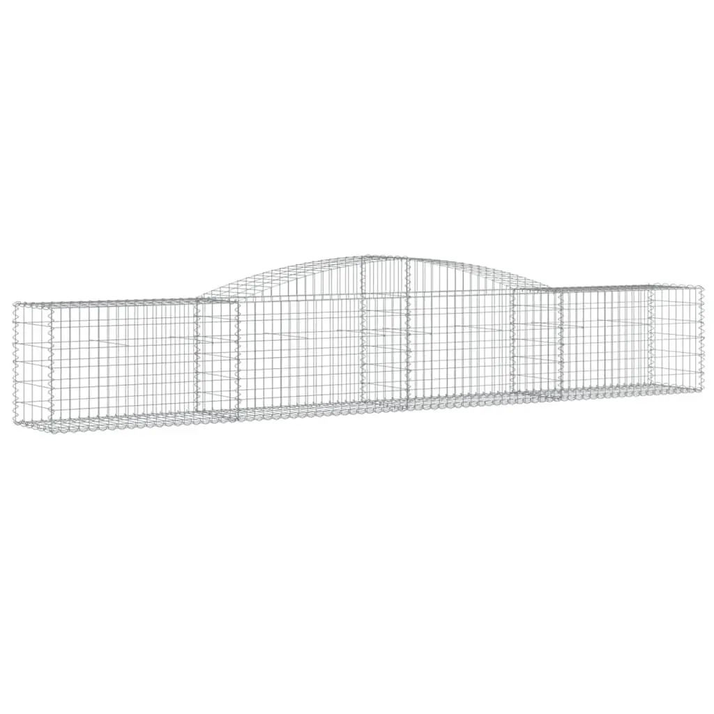 Arched Gabion Binquireet 157.5x19.7x23.6/31.5 Inches Galvanized Iron Garden Fence