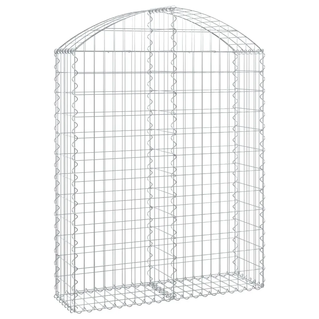 Arched Gabion Binquireet 39.4x11.8x47.2/55.1 Inch Galvanized Iron Tall Garden Fence
