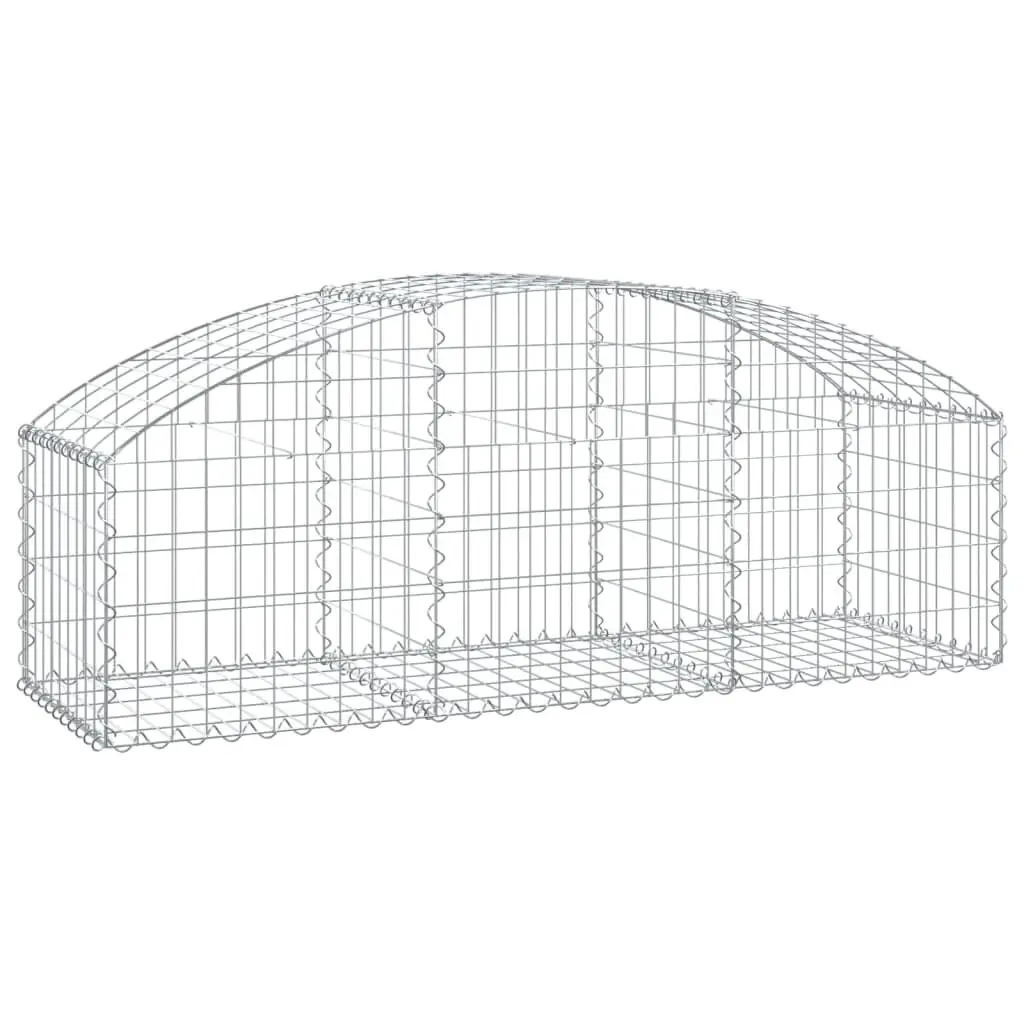 Arched Gabion Binquireet 59.1x19.7x15.7/23.6 Inch Galvanized Iron Extra Wide Low Border