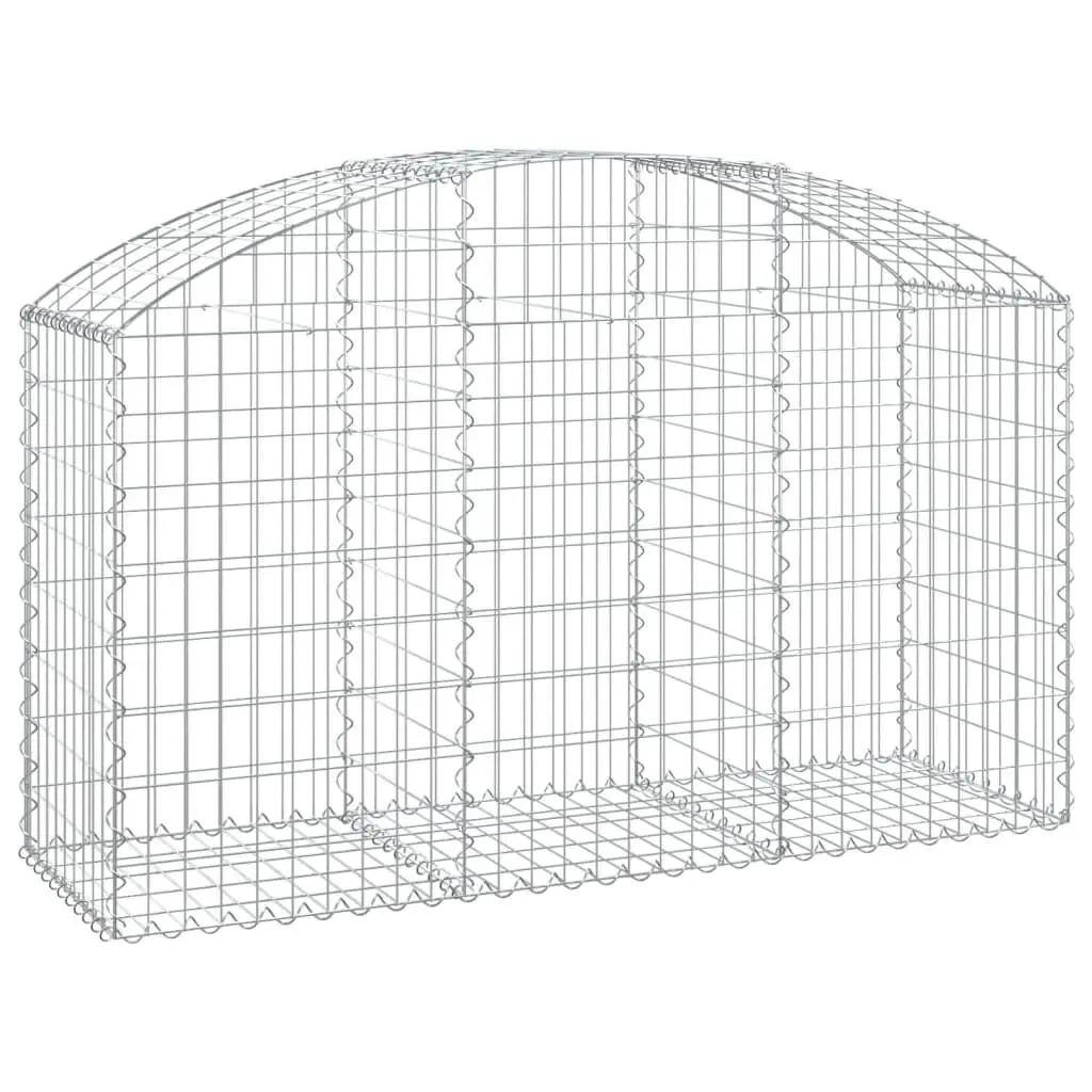Arched Gabion Binquireet 59.1x19.7x31.5/39.4 Inches Galvanized Iron Landscape Fence