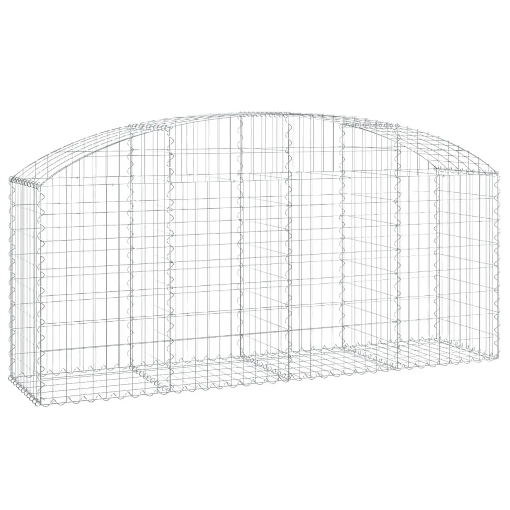 Arched Gabion Binquireet 78.7x19.7x31.5/39.4 Inches Galvanized Iron Landscape Border
