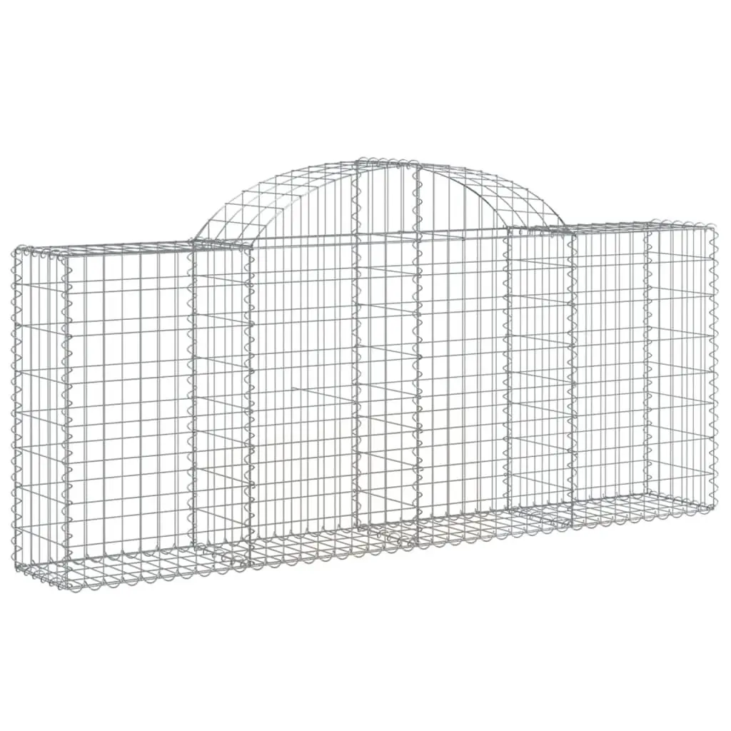 Medium Arched Gabion Binquireet 78.7x11.8x31.5/39.4 Inch Galvanized Iron Garden Fence