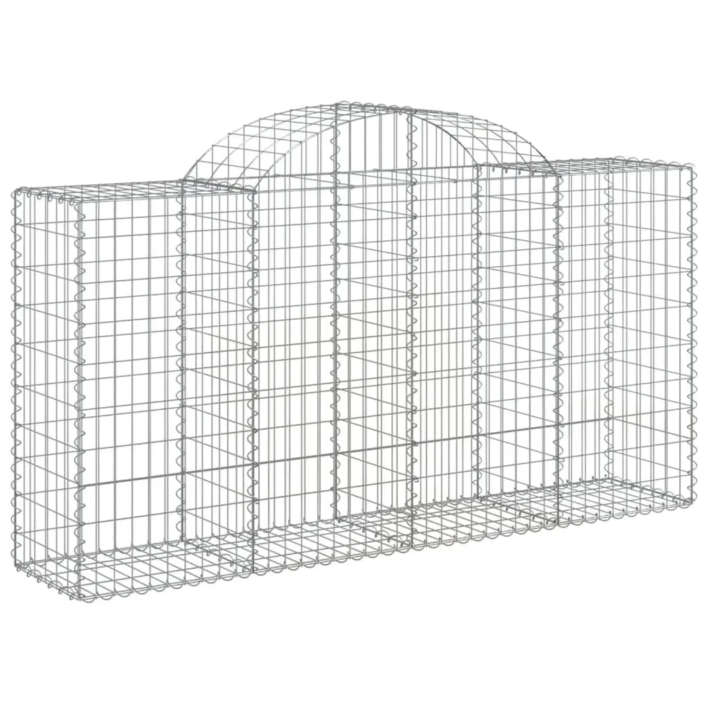 Medium Arched Gabion Binquireet 78.7x19.7x39.4/47.2 Inch Galvanized Iron Garden Fence