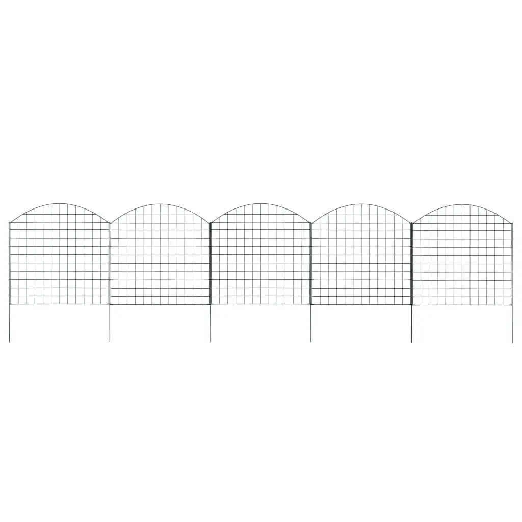 Arched Garden Fence Set 30.5x30.9 Inches Green Outdoor Decor