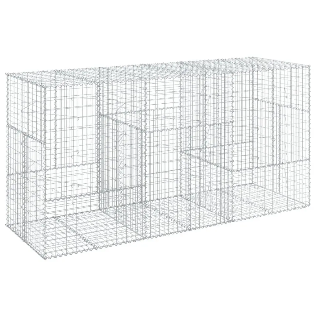 118.1x39.4x59.1 Galvanized Iron Gabion Bin Cover - Extended Height Garden Divider
