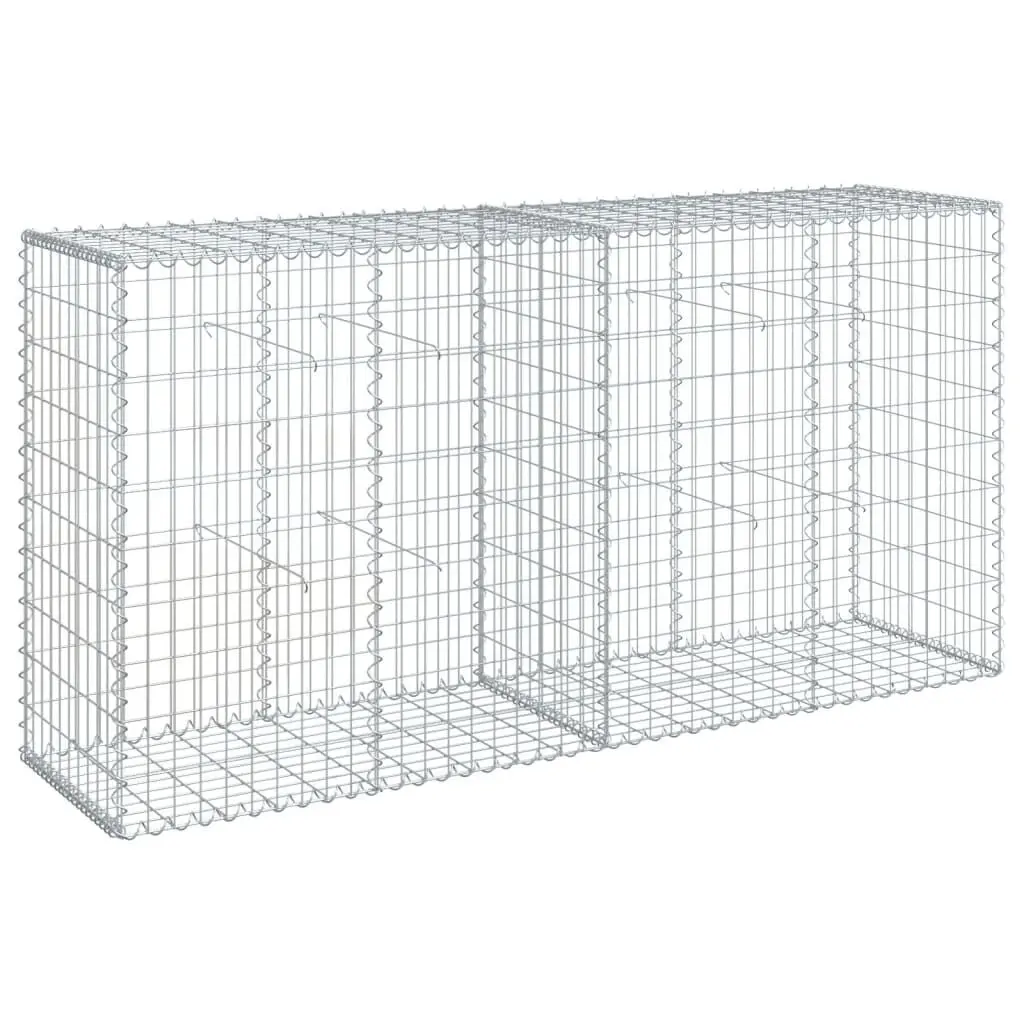 78.7x19.7x39.4 Galvanized Iron Gabion Bin Cover - Slim Design Small Spaces