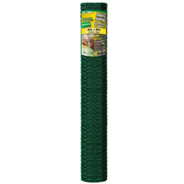 YardGard 308457B 20-Gauge 1" Mesh 48" x 50' Green PVC Coated Poultry Netting
