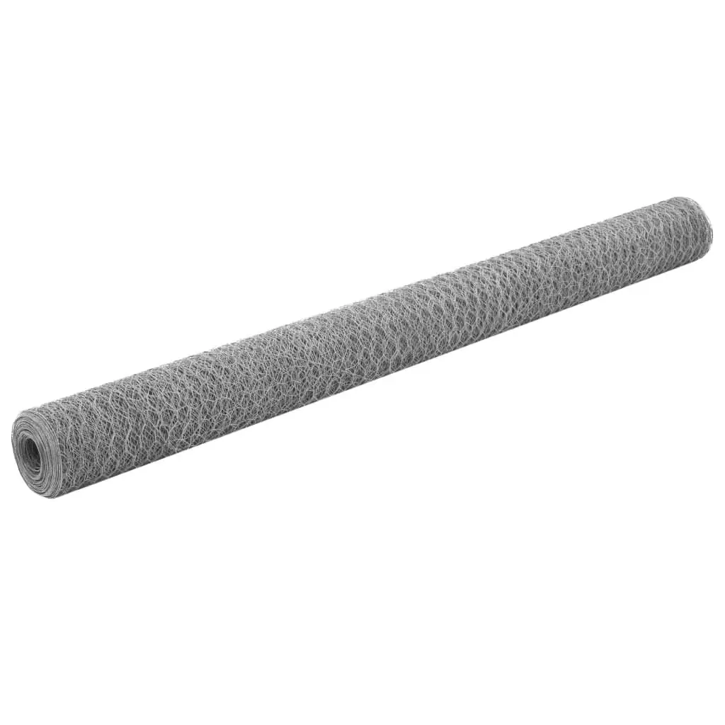 Galvanized Steel Wire Fence 82x4.9 Feet Silver Outdoor Barrier