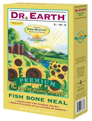 Dr. Earth 722 Fish Bone Meal Fertilizer 2.5 lb 3-18-0 Organic Gardening