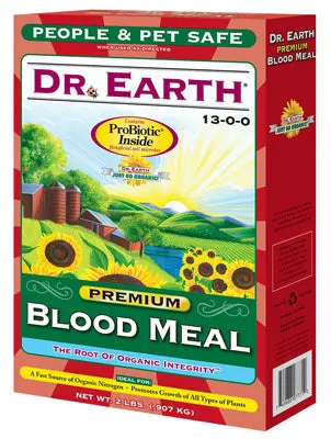 Dr. Earth Premium Blood Meal 13-0-0 2 LB Organic Fertilizer Plants and Soil