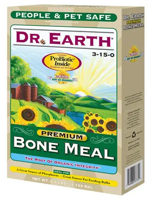 Dr. Earth Premium Bone Meal 2.5 LB 3-15-0 Organic Fertilizer Plants and Flowers