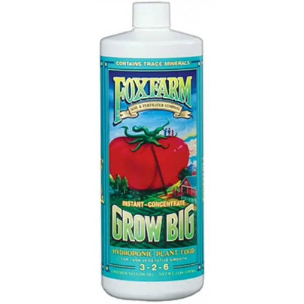 Foxfarm Grow Big Hydroponic Liquid Plant Food Concentrate 1 Qt 3-2-6