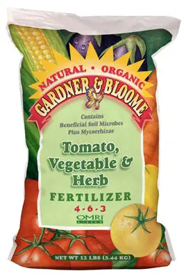 Gardner & Bloome Tomato Vegetable & Herb Fertilizer 12 lb 4-6-3 Organic Garden Food Gardner u0026 Bloome