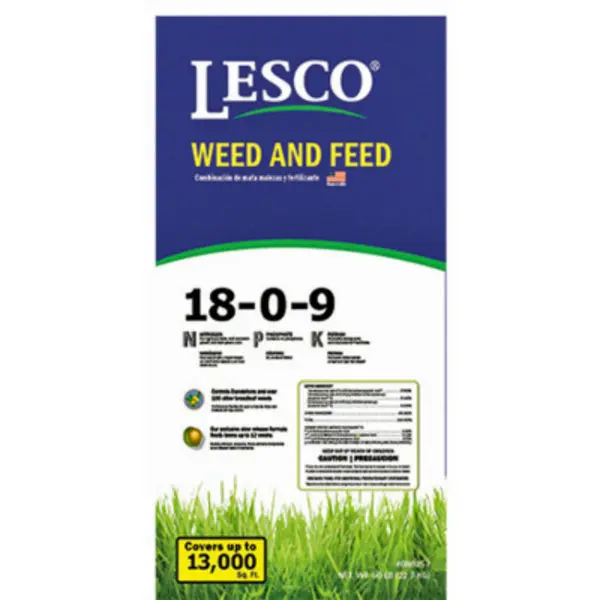 Lesco 080257 Weed & Feed Fertilizer 18-0-9 50 Lbs