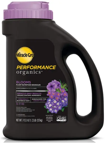 Miracle-Gro Performance Organics Blooms Plant Food 2.5 Lbs Organic Flower Fertilizer