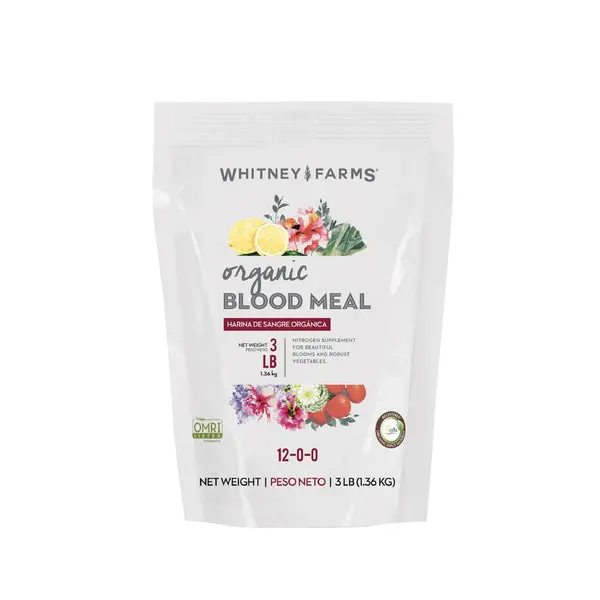 Whitney Farms Organic Blood Meal Fertilizer 3 lb Plants and Gardens