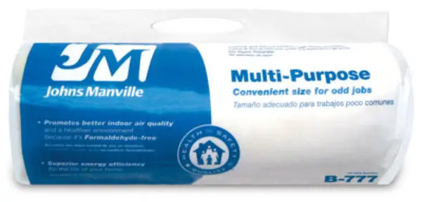 Johns Manville 90010045 Multi-Purpose Fiberglass Insulation Roll R-6.7 16x48 Inches
