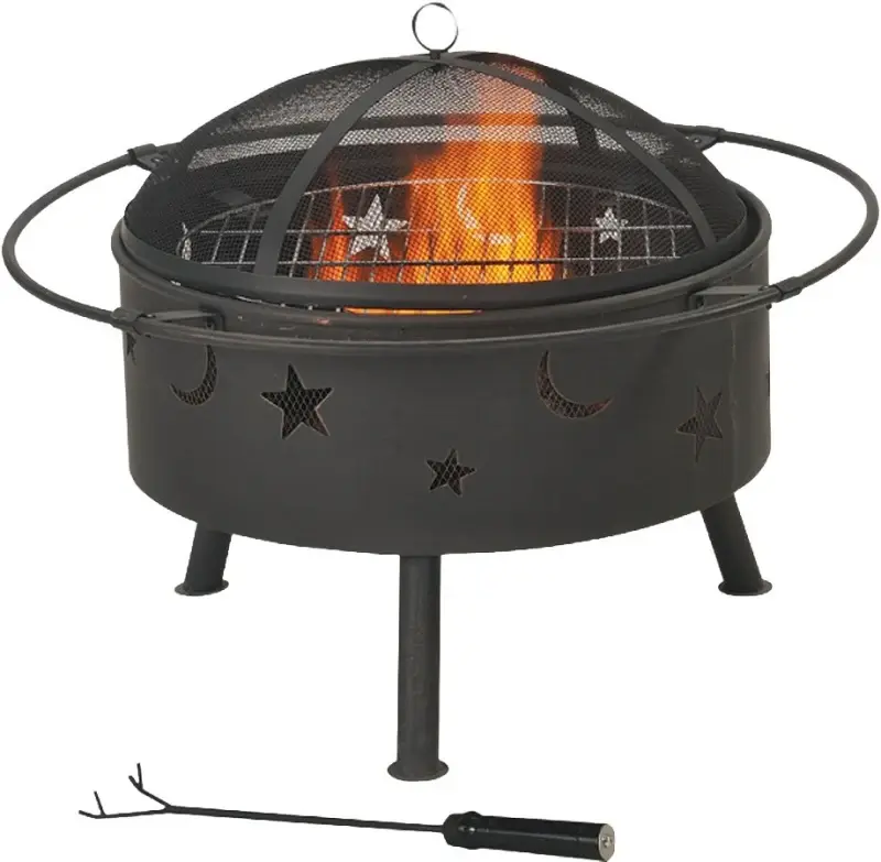 Seasonal Trends FT-112 Fire Pit, 32 OAW, 32 OAD, 23-1/2 OAH, Round, Wood Ignition, 200 cu- Heating