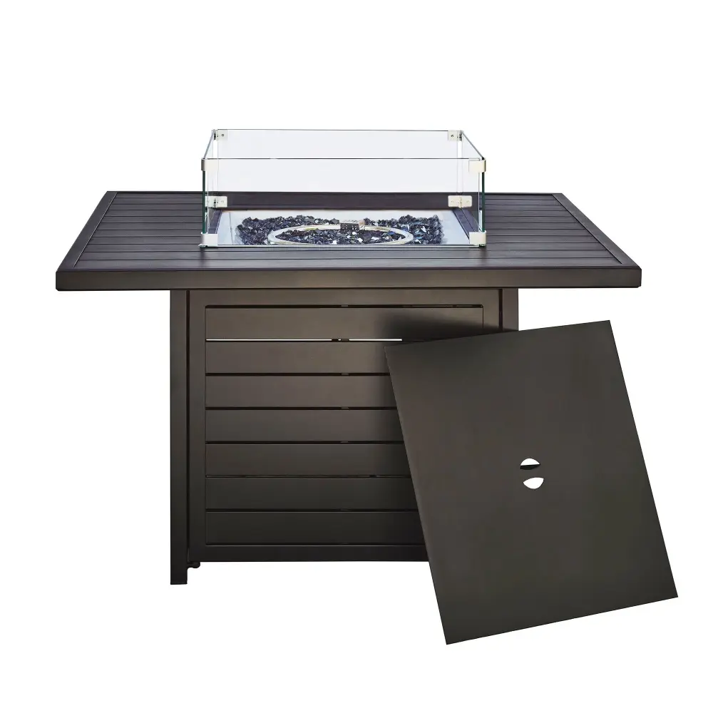 Square fire pit table and cover Compatible Bali Outdoors