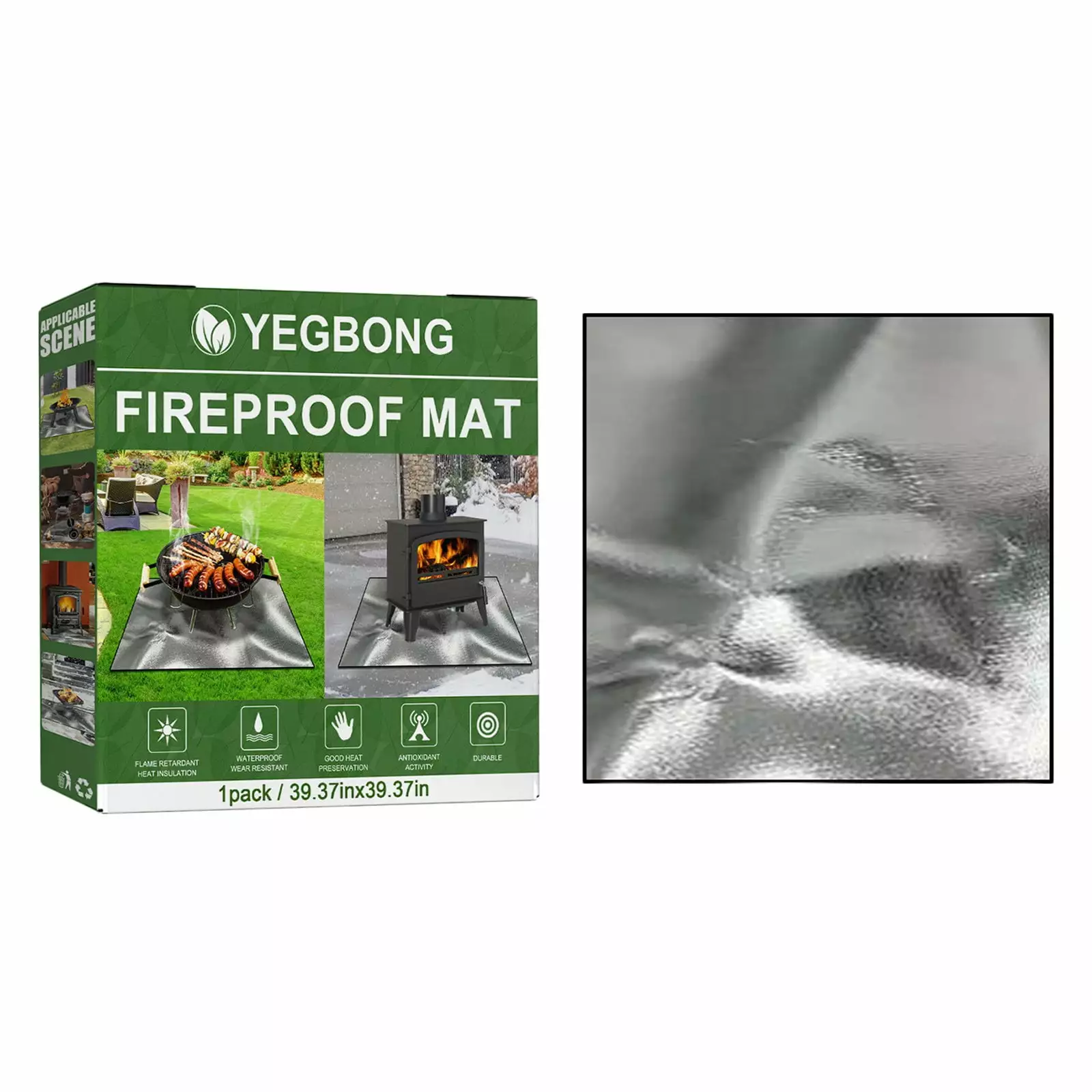 Lhxiqxz Fireproof Mat Outdoor Grill and Fire Protection Deck Protector Pad Wood Deck Patio Floor Grass and Lawn