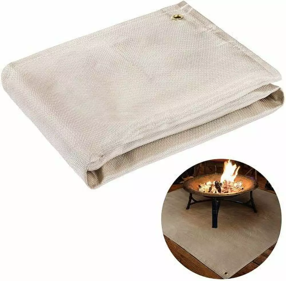 Visland Fireproof Fire Pit Mat Flame Retardant Protective Mat Deck Patio Lawn Camping