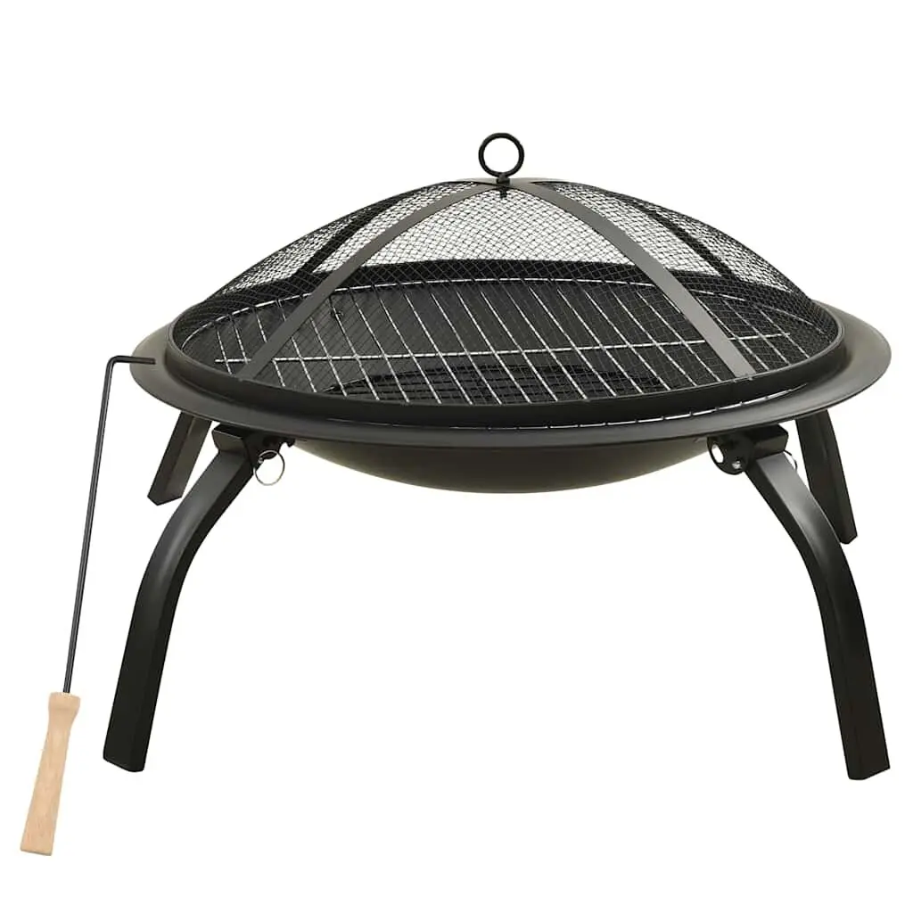 2--1 Fire Pit and BBQ Grill Poker 22 Inch Steel Outdoor Cooking
