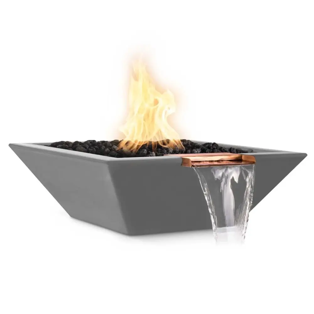 Commercial-Grade Outdoor Plus - Maya Square Concrete Fire & Water Bowl OPT-SFW