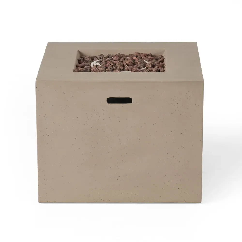 Outdoor Patio Square Gas Burning Concrete Fire Pit 40, 000 Btu 2-Year Warranty
