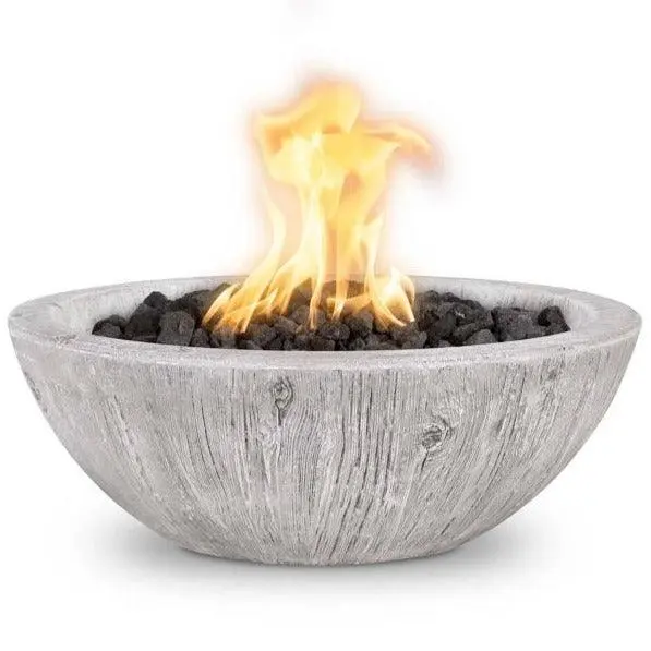 Outdoor Plus - Sedona 27" Round Wood Grain Concrete Fire Pit Bowl OPT-RWGFO