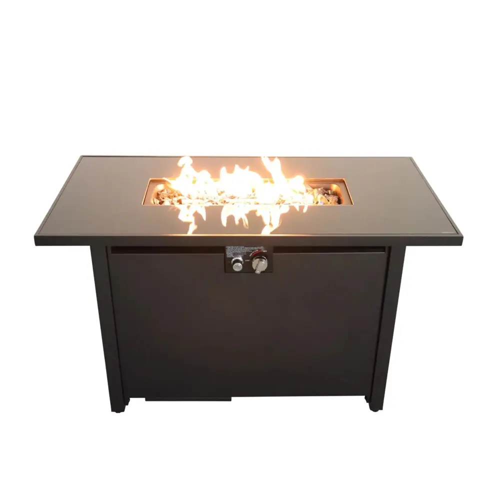 Rectangle Fire Pit, Fuel Versatility - Onyx