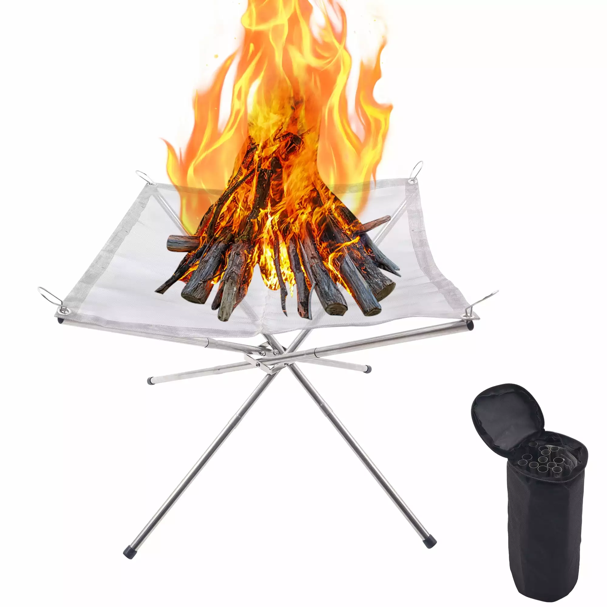 Campfire Stand Camping - Portable Patio Backyard Garden Fire Pit Carrying Bag L