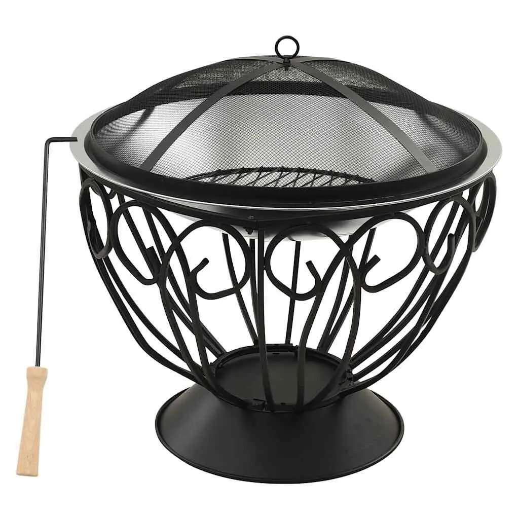 2--1 Fire Pit and BBQ Poker 23.2x23.2x23.6 Inches Stainless Steel Outdoor Cooking