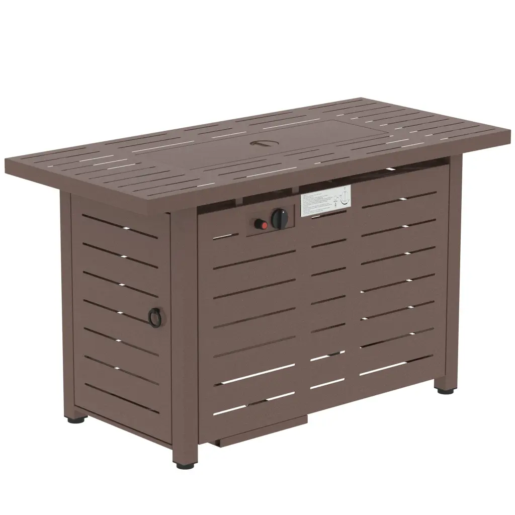 42 Inch Outdoor Propane Gas Fire Pit Table, 50,000 BTU Auto Ignition - Patio Heater aosom business