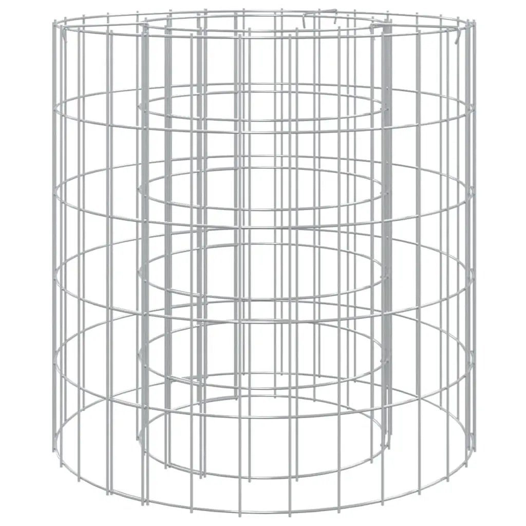 Gabion Fire Pit 19.7 Inch Galvanized Iron Outdoor Backyard Heater Camping
