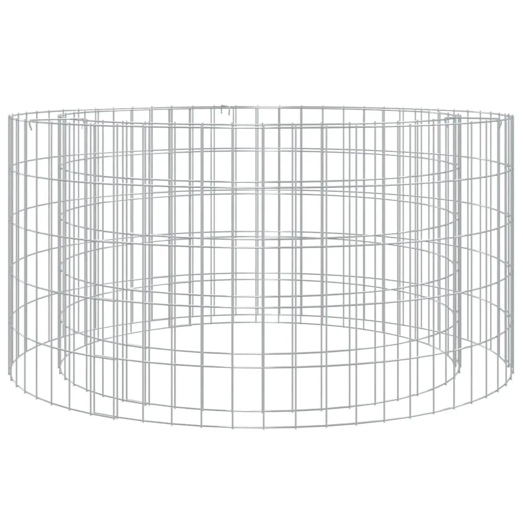 Gabion Fire Pit 39.4 Inch Galvanized Iron Extra Large Outdoor Heater Events