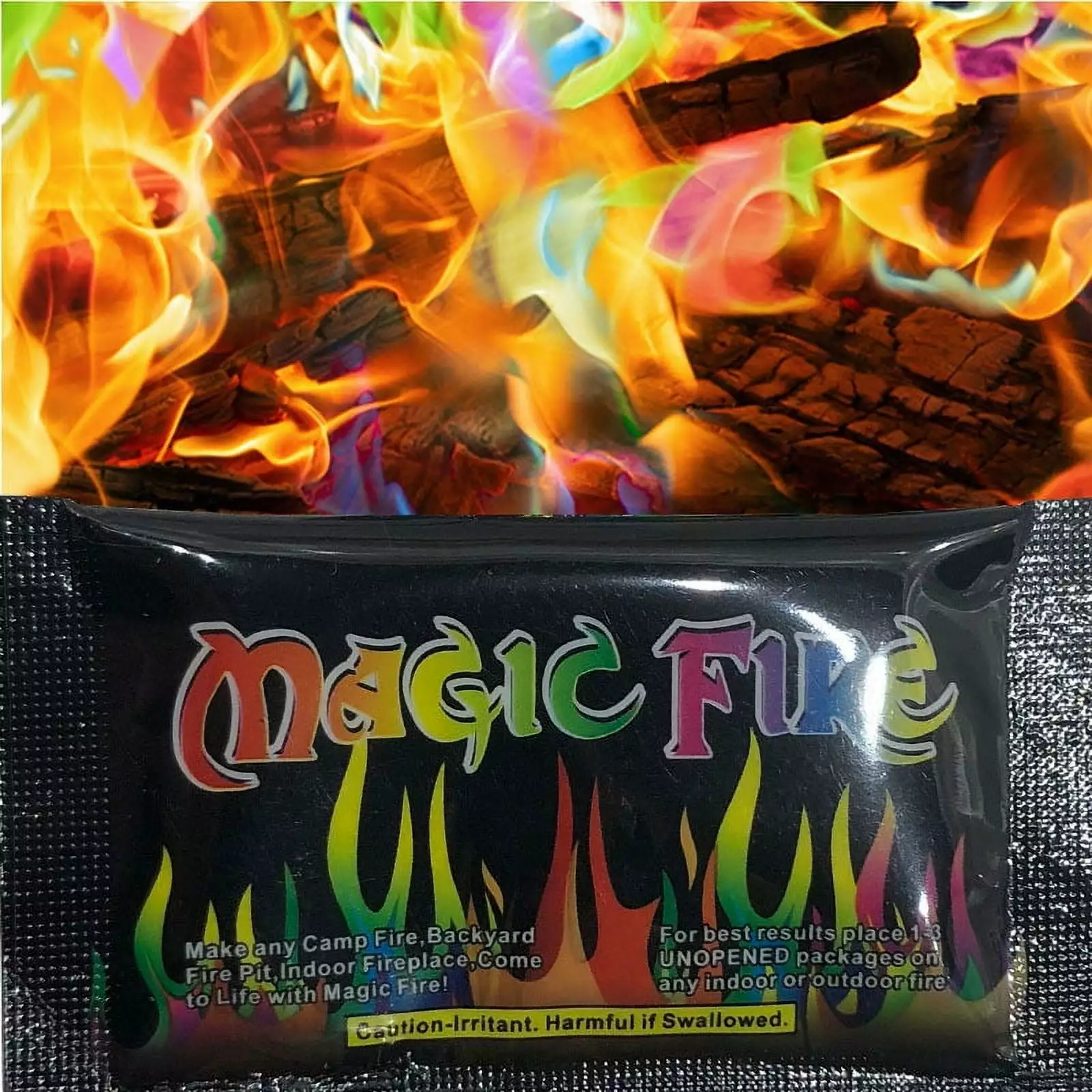 Augper Clearance Outdoor Party Flames Fire Color Changing Packets Fire Pit Camping Bonfire Size