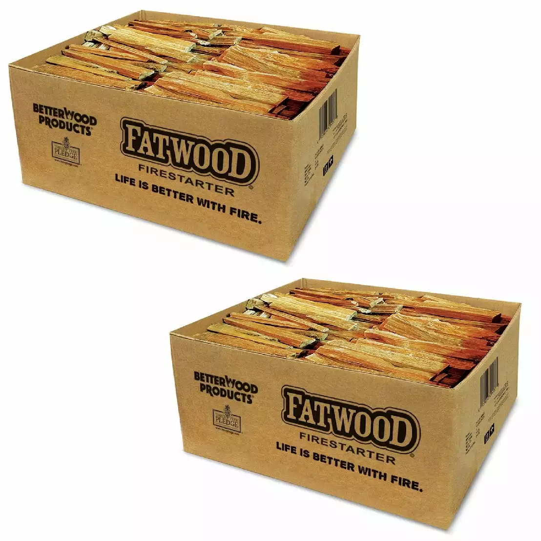 Betterwood Products Natural Hand Split Fatwood 35 Pound Firestarter 2 Pack Pack