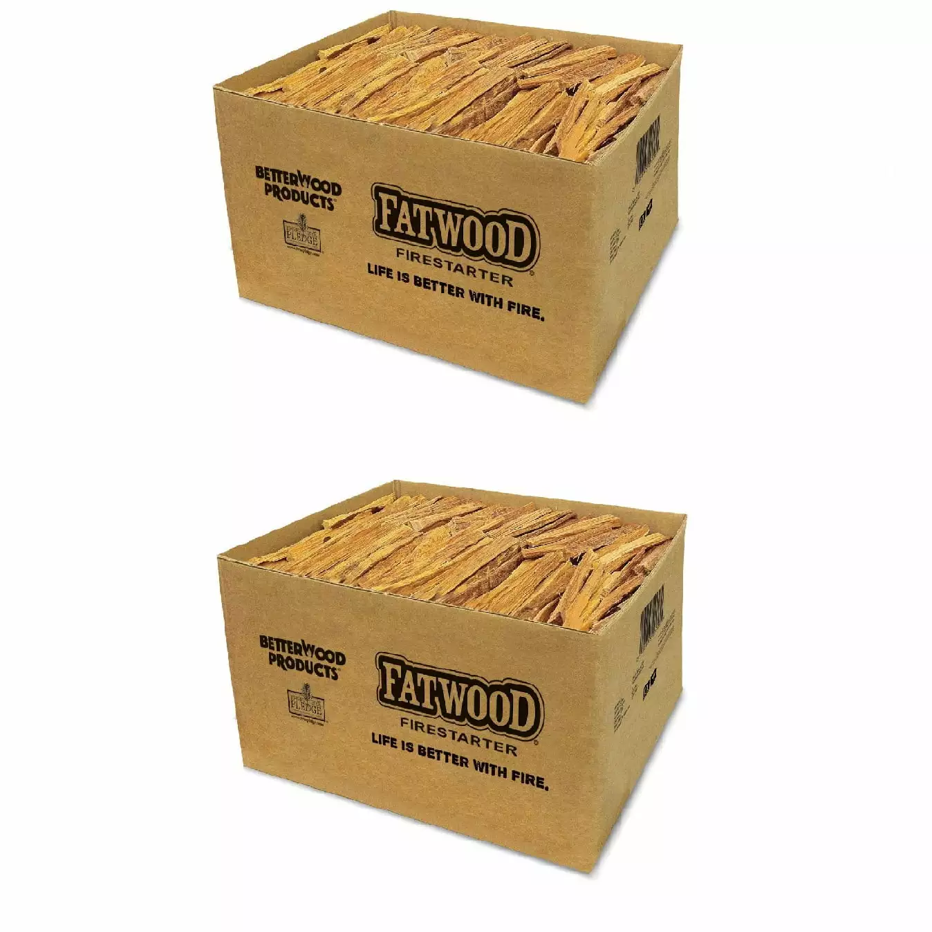 Betterwood Products Natural Hand Split Fatwood 25 Pound Firestarter 2 Pack Pack