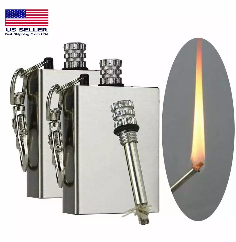 Flintsupplystore Permanent Match Lighter Waterproof Camping Metal Fire Starter