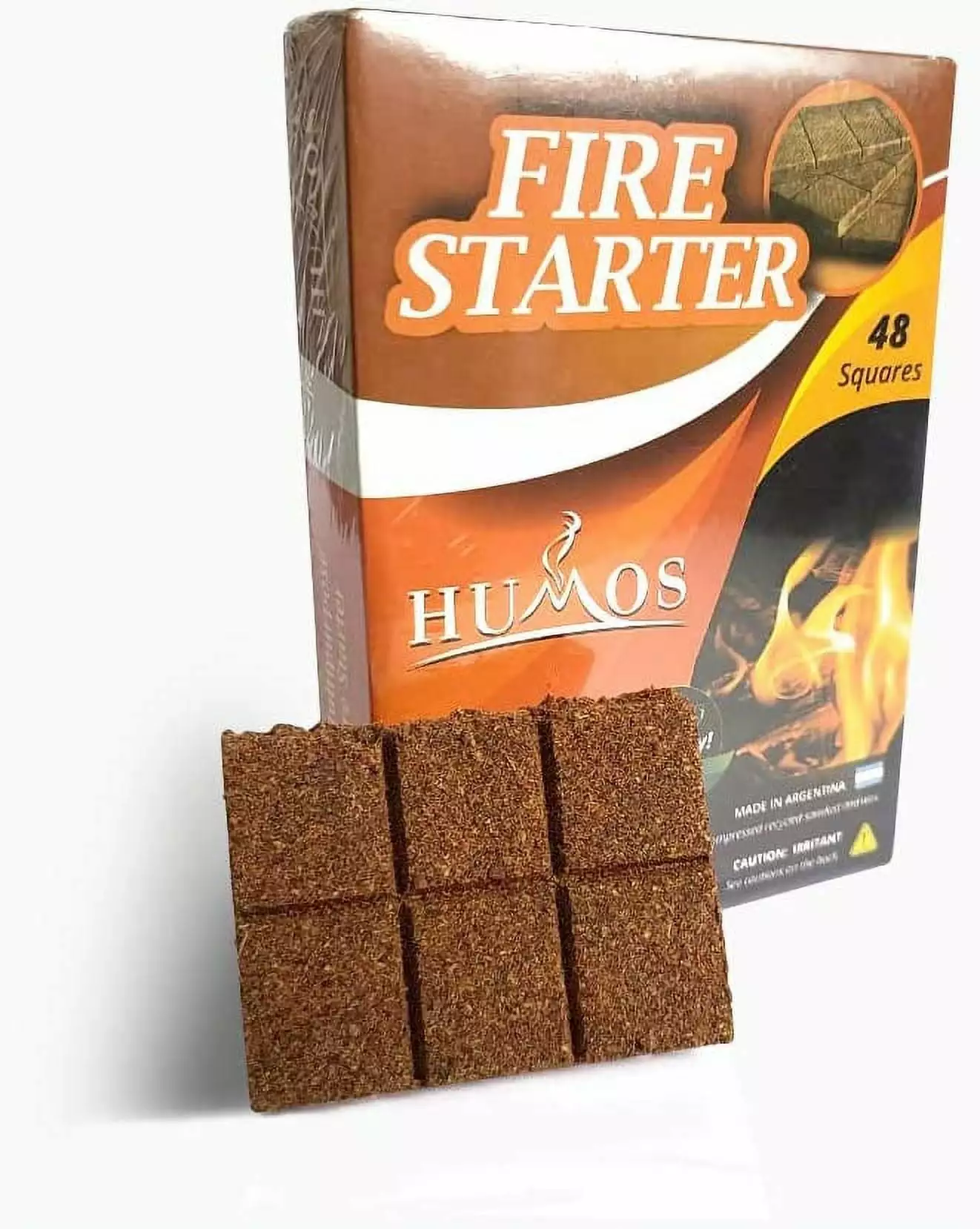 Humos Fire Starter 48 Squares Grill Fireplace Fire Pit Smoker Campfire