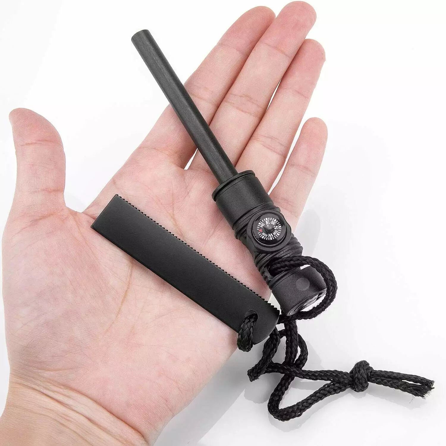 MDHAND 3--1 Fire Starter Magnesium Rod Compass and Whistle Camping and Hiking