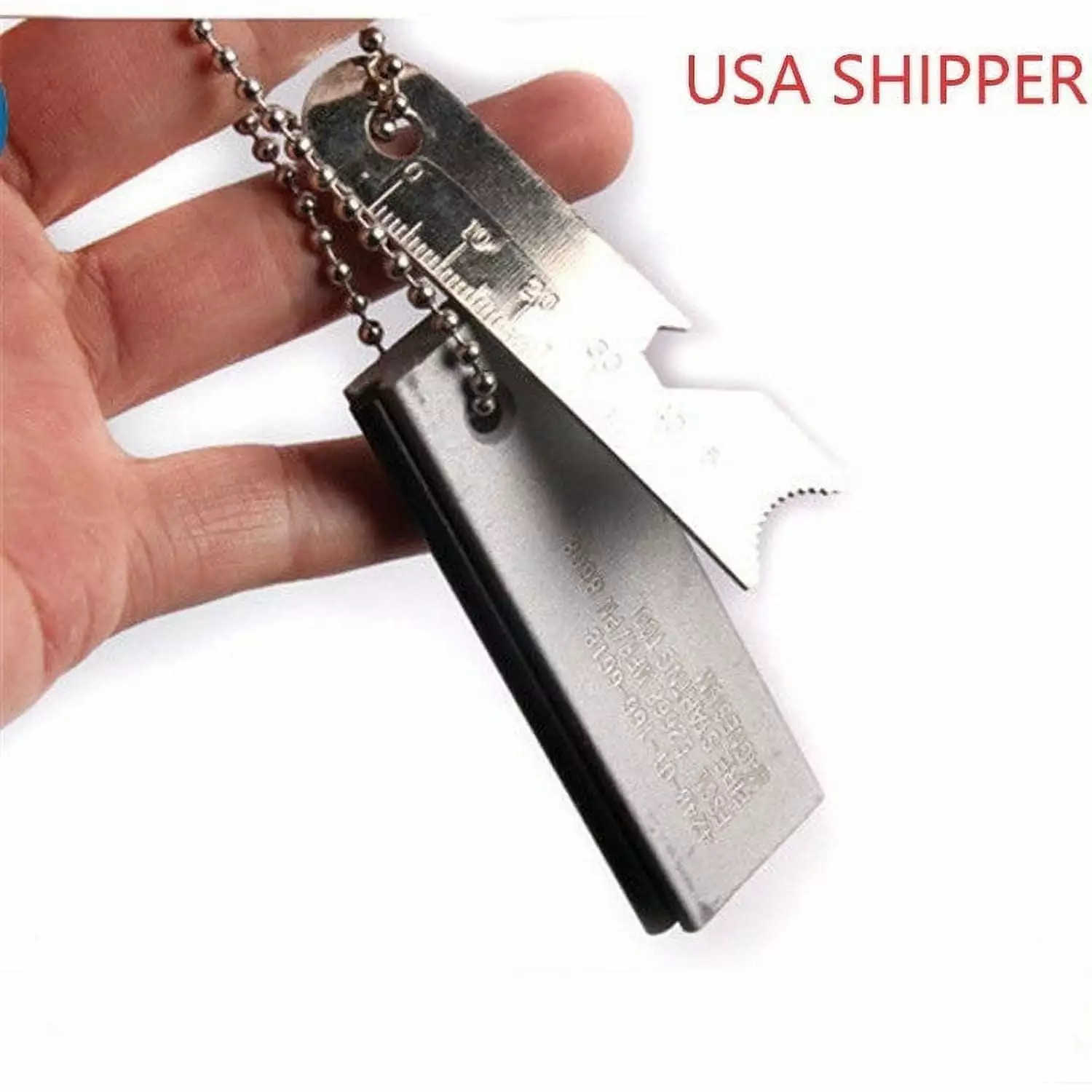 Outdoor Survival Kit Scraper Blade Magnesium Flint Striker Fire Starter 1